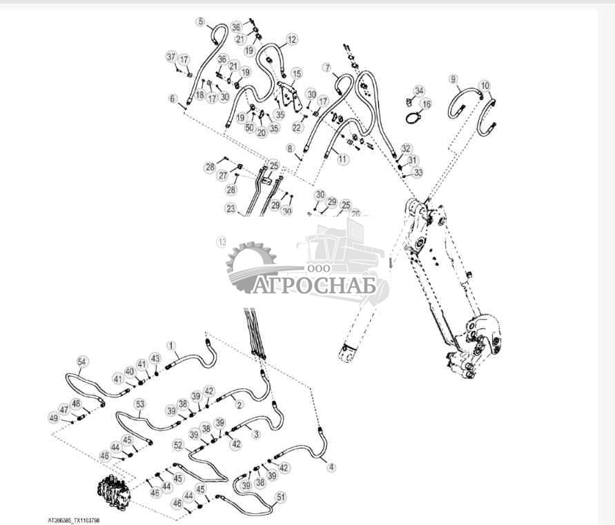 Гидравлическая система телескопической рукояти ковша ( 